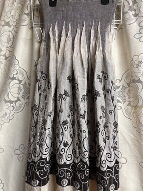 Lapis Gray and Black Floral Scroll Strapless Dress One Size Fits Most